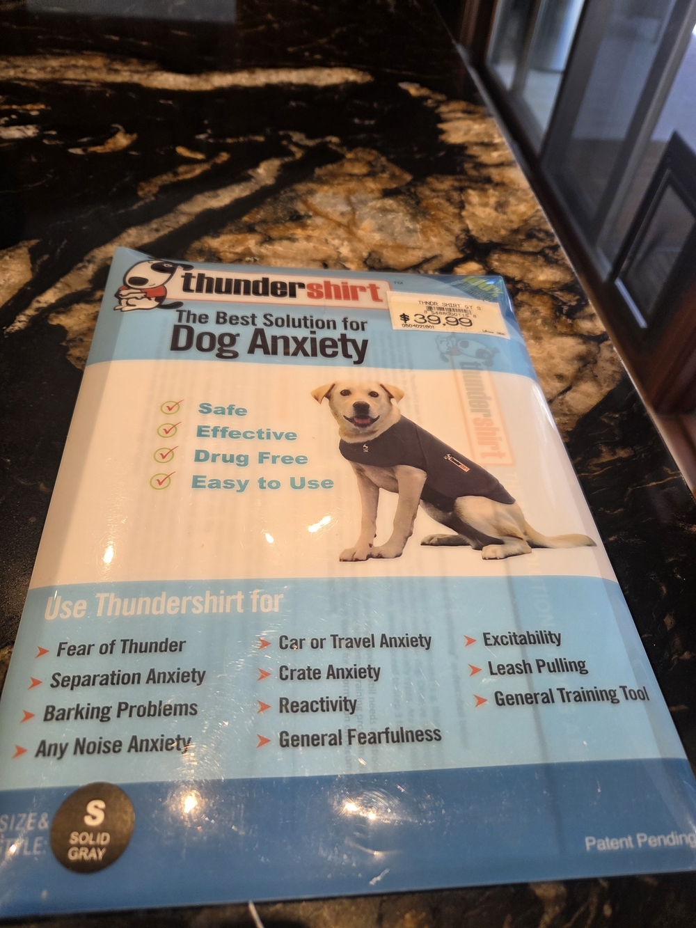 Thundershirt Solid Gray Dog Anxiety Wrap - Small